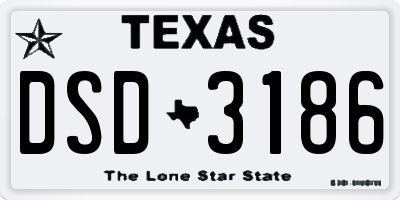 TX license plate DSD3186