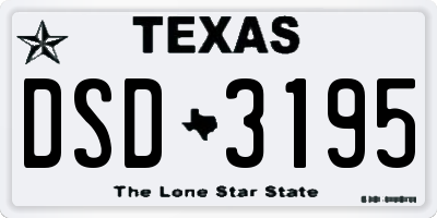 TX license plate DSD3195