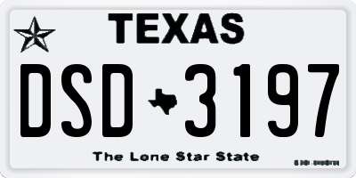 TX license plate DSD3197