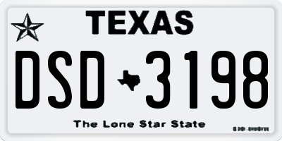 TX license plate DSD3198