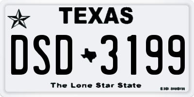 TX license plate DSD3199