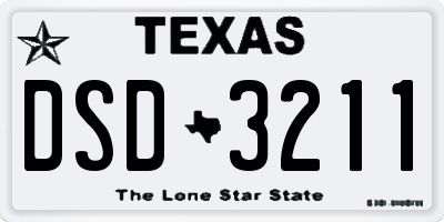 TX license plate DSD3211
