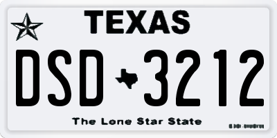 TX license plate DSD3212