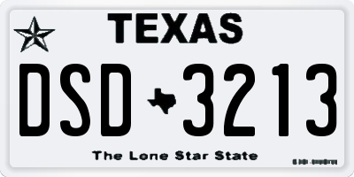 TX license plate DSD3213