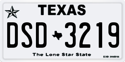 TX license plate DSD3219