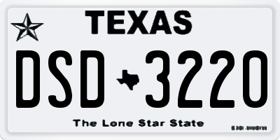 TX license plate DSD3220