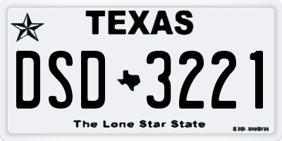 TX license plate DSD3221