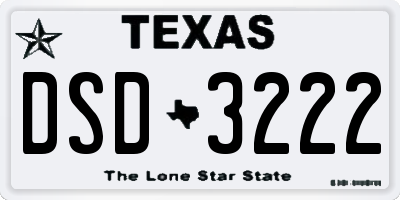 TX license plate DSD3222