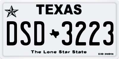 TX license plate DSD3223