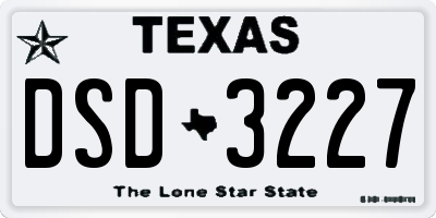 TX license plate DSD3227