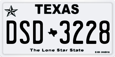TX license plate DSD3228