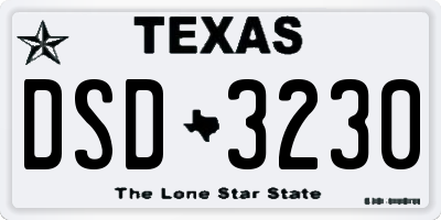TX license plate DSD3230