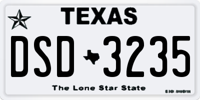 TX license plate DSD3235