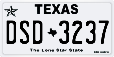 TX license plate DSD3237
