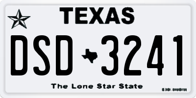 TX license plate DSD3241