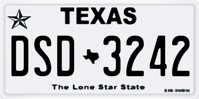 TX license plate DSD3242