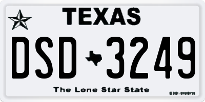 TX license plate DSD3249