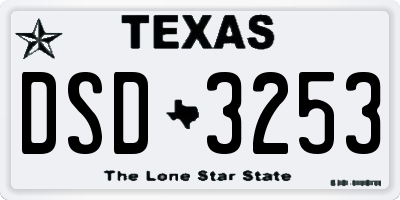 TX license plate DSD3253