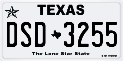 TX license plate DSD3255