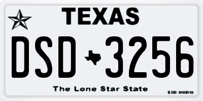 TX license plate DSD3256