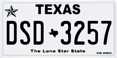TX license plate DSD3257