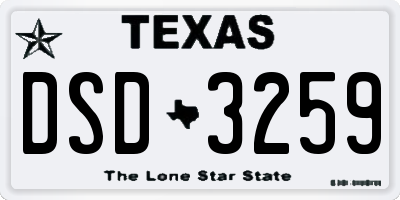 TX license plate DSD3259