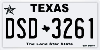 TX license plate DSD3261