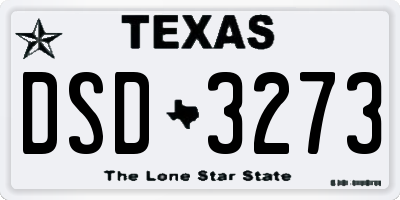 TX license plate DSD3273