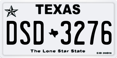 TX license plate DSD3276