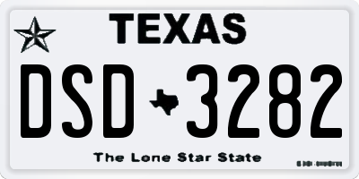 TX license plate DSD3282