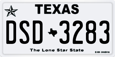 TX license plate DSD3283