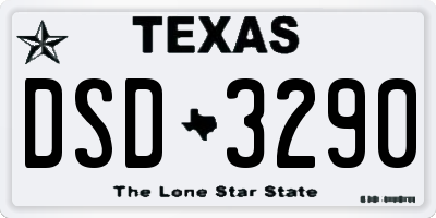 TX license plate DSD3290