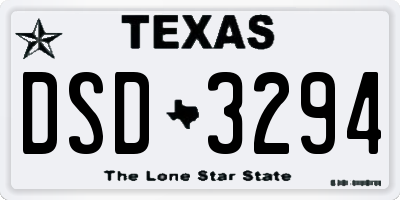 TX license plate DSD3294