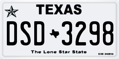 TX license plate DSD3298