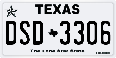 TX license plate DSD3306