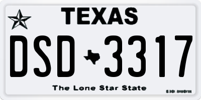 TX license plate DSD3317