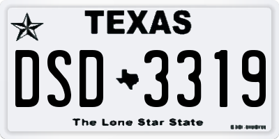 TX license plate DSD3319