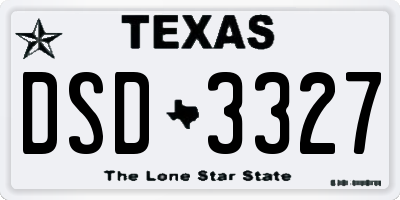 TX license plate DSD3327