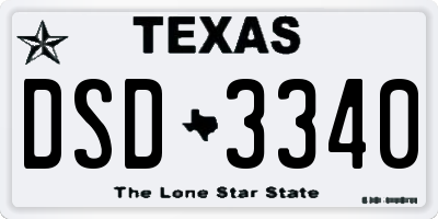 TX license plate DSD3340