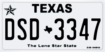 TX license plate DSD3347