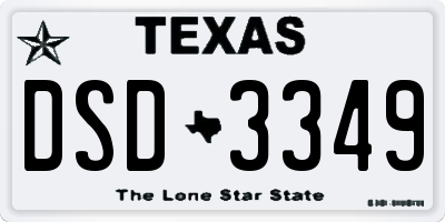 TX license plate DSD3349