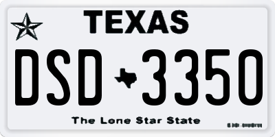 TX license plate DSD3350