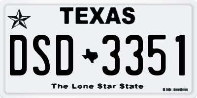 TX license plate DSD3351