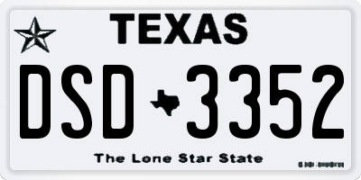 TX license plate DSD3352