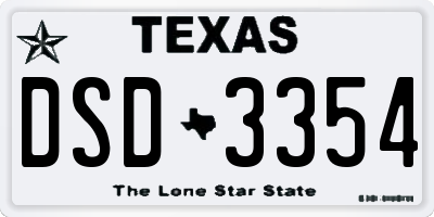 TX license plate DSD3354