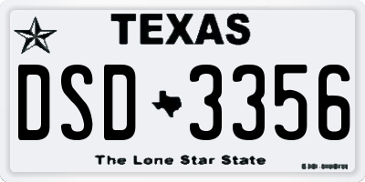 TX license plate DSD3356