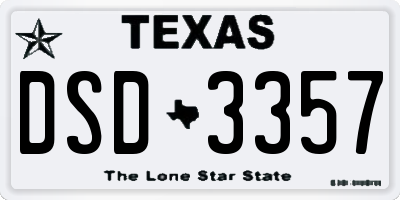 TX license plate DSD3357