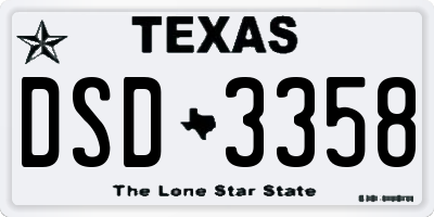 TX license plate DSD3358