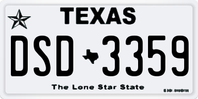 TX license plate DSD3359