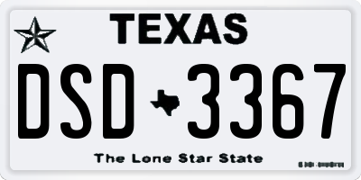 TX license plate DSD3367